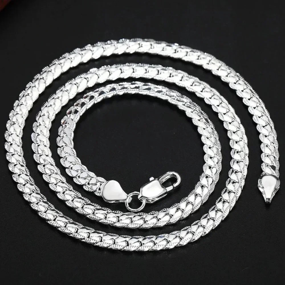 925 Sterling Silver Flat Snake Chain Necklace
